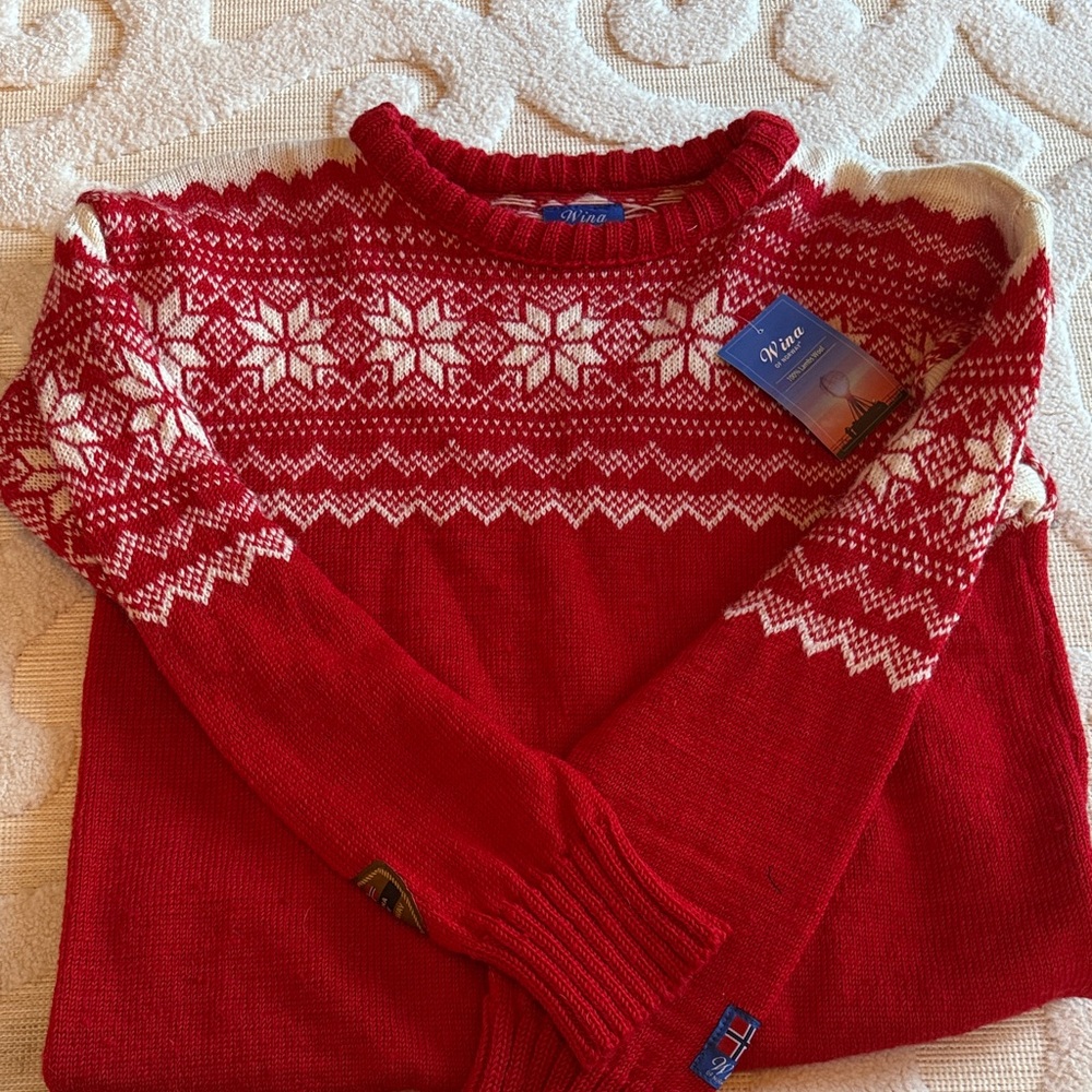 Wina of Norway unisex Norwegian 100% lambs wool unisex sweater.